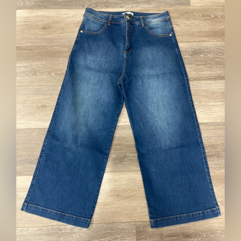 Top One Wide-Leg Denim Jeans Size 12 Plus